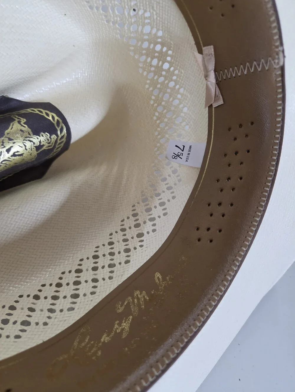Vintage Larry Mahan 10X Straw Cowboy Hat Milano Hat Co Cream Size 7 5/8 Texas St